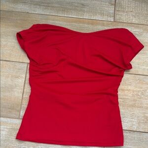 Elegant Red Off-Shoulder Women's Top